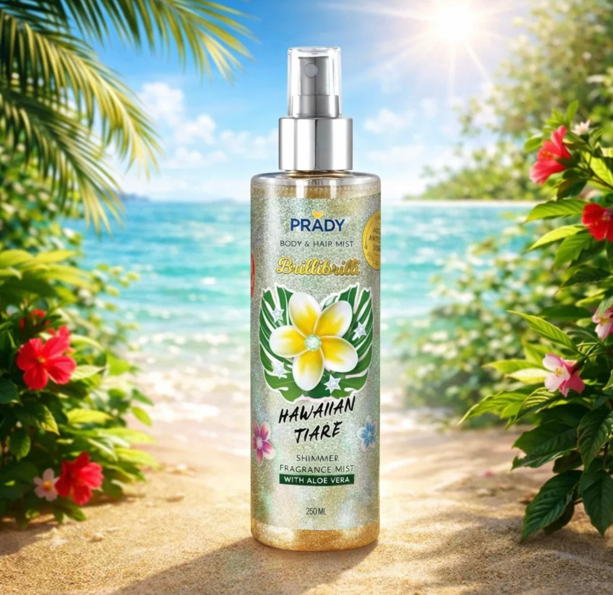 Brume pailleté Hawai ( Monoï, fleur de Tiaré)